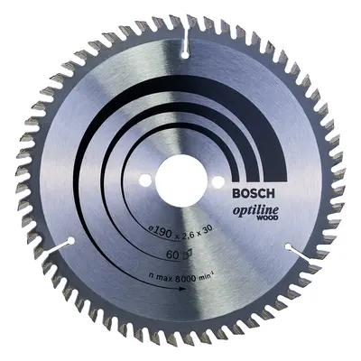 Bosch Wood Circular Saw Blade, 190mm, Teeth, Silver