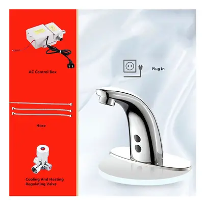 (AC Power - Hot and Cold) Automatic Touchless Sensor Faucet Bathroom Sink Smart Hands Free Water