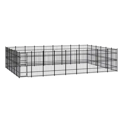 vidaXL Outdoor Dog Kennel Steel Outdoor Puppy Enclosure Dog Pet Supply Cage