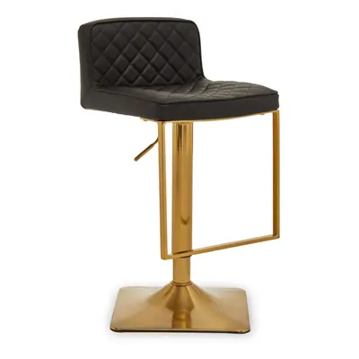 Premier Housewares Baina Black And Gold Bar Stool With Square Base