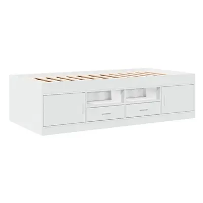 (white, x cm) vidaXL Daybed with Drawers Sofa Bed Daybed Couch Guest Bed Engineered Wood