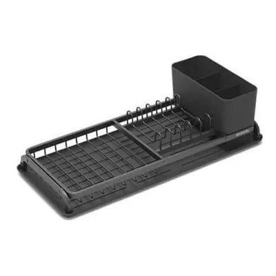 Brabantia Compact Dish Drying Rack with Draining Tray, Dark Grey