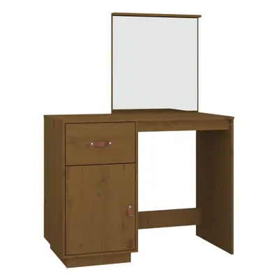 (Honey brown) vidaXL Solid Wood Pine Dressing Table Wooden Desk Cosmetic Table Multi Colours