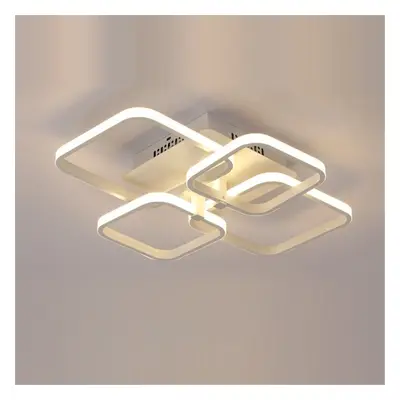 (White Light, Heads) Rectangle Acrylic Aluminum Modern LED Ceiling Light Home Living Room Fixtur