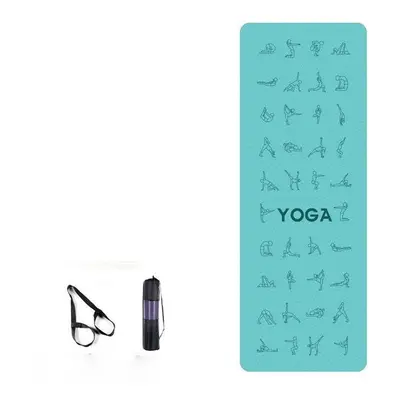 (Light Green) EVA Yoga Pose Non Slip Carpet Mat With Position Line For Beginner Environmental Fi