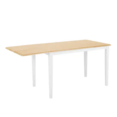 Extending Wooden Dining Table 120/160 x cm White LOUISIANA