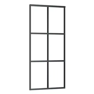 vidaXL Sliding Door Barn Door Sliding Door Panel ESG Glass and Aluminium Black