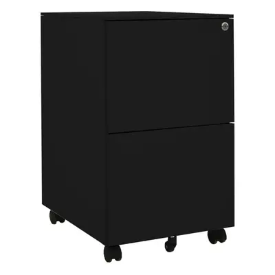 vidaXL Mobile File Cabinet Black Steel Office Filing File Storage Cabinet