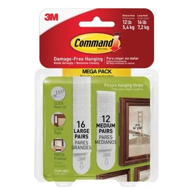 3M MMM1720928ES Command Picture Hanging Strips Mega Pack, White