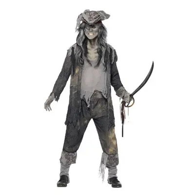 Smiffy's Adult Men's Ghost Ship Ghoul Costume, Coat, Trousers And Hat, Ghost