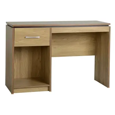 Charles Computer Desk Oak Effect Veneer with Walnut Trim