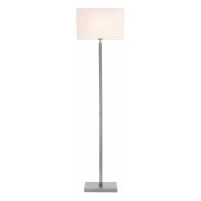 Floor Lamp Light Matt Nickel & Vintage White Fabric 60W E27 Base & Shade