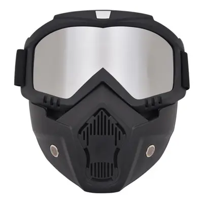 : (Silver) Modular Mask Detachable Goggles