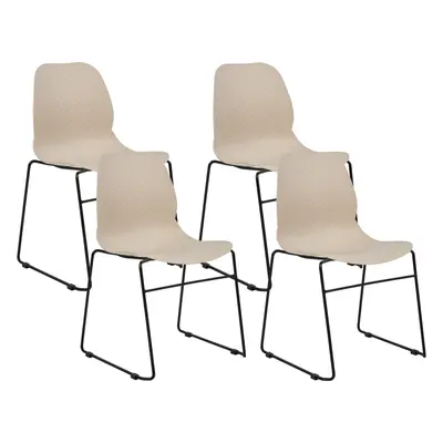 Set of Dining Chairs PANORA Beige