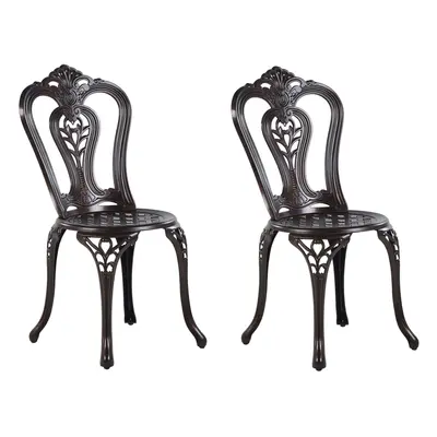 Set of Garden Chairs BOVINO Metal Dark Brown