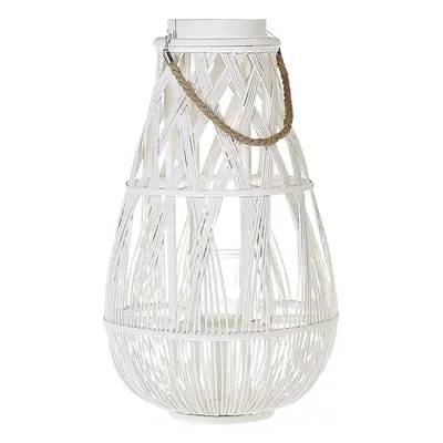 Wooden Candle Lantern cm White TONGA