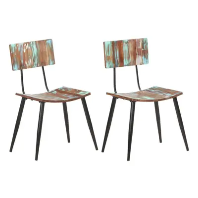 vidaXL 2x Dining Chairs Solid Reclaimed Wood Living Room Kitchen Dinner Chair