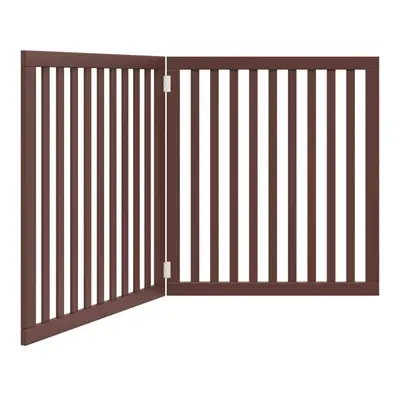 (brown, x x cm/ pcs) vidaXL Dog Gate with Door Foldable Pet Gate Dog Fence Pet Barrier Poplar Wo