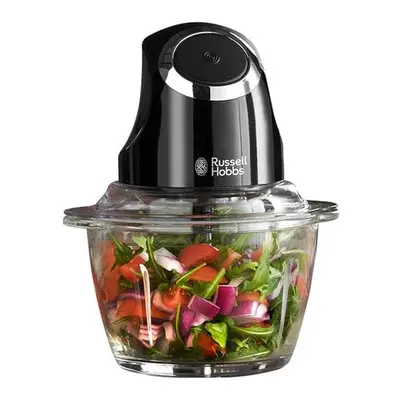 Russell Hobbs Desire Electric Fruit & Vegetable Mini Chopper, 1L glass bowl with 500ml food capa