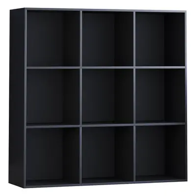 (Black) Durham Cube Bookcase 3x3 Shelf Rack Storage Unit