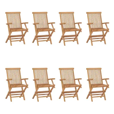 (8 pcs) vidaXL 1/2/3x Solid Teak Wood Folding Garden Chairs Outdoor Seating Furniture