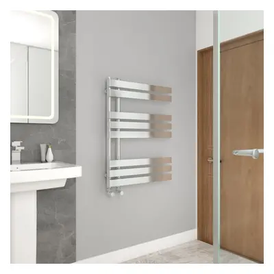 WarmeHaus 800x600mm Flat Panel Bathroom Heated Towel Rail Radiator Chrome