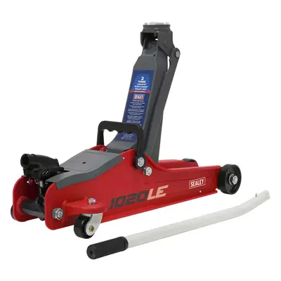 Red Short Chassis Trolley Jack - 2000kg Limit - 385mm Max Height - Low Entry