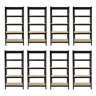 8 x Black Racking Unit Tier Garage Storage Warehouse Shelving x x 30cm