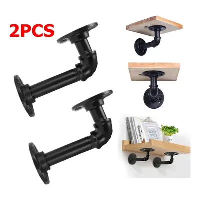 2PCS Steampunk Industrial Steel Pipes Fittings scaffold board shelf brackets