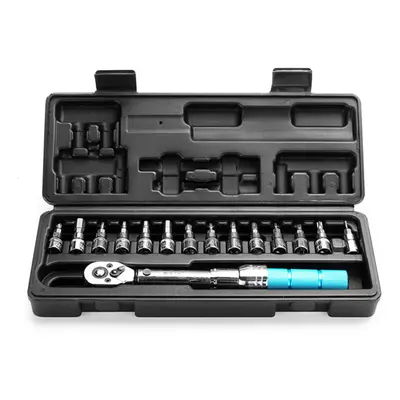 15pcs Torque Wrench Allen Key Tool Screwdriver Drive Socket Bit Set