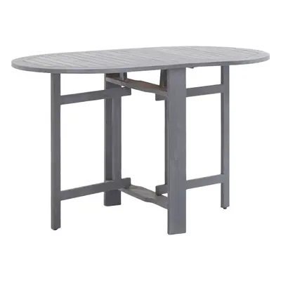 vidaXL Solid Acacia Wood Garden Table Grey 120cm Dining Kitchen Butterfly Desk