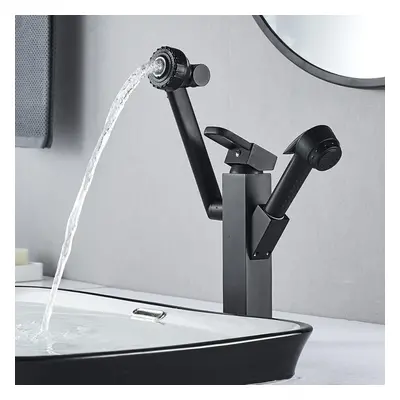 (Tall Type) Bathroom Faucet Pull-Out Sink Adjustable and Rotatable with Sprayer Two Flow Modes M