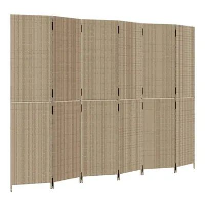 vidaXL Room Divider Panels Privacy Screen Balcony Screen Beige Poly Rattan