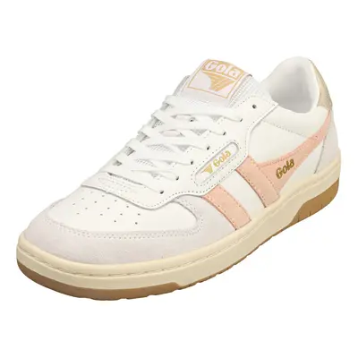 (5) Gola Hawk Womens Fashion Trainers in White Pink