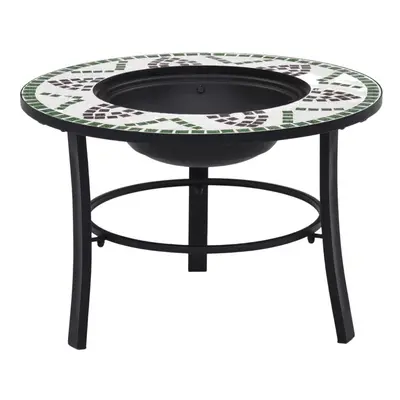 vidaXl 68cm Green Mosaic Fire Pit Table