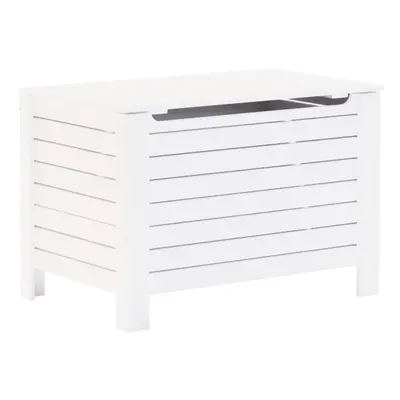 vidaXL Storage Box with Lid Blanket Box Storage Chest White Solid Wood Pine