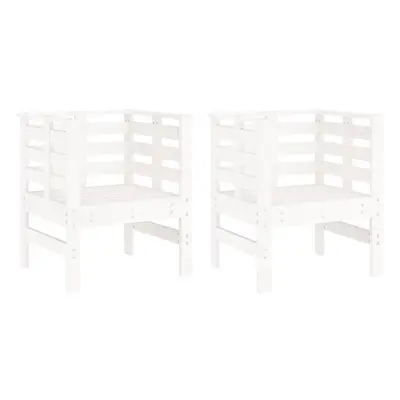 (white pine) vidaXL Garden Chairs Outdoor Chair Seat Patio Armchair pcs Solid Wood Pine