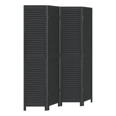 vidaXL Room DividerÂ Panels Room Privacy Screen Black Solid Wood Paulownia