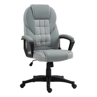 HOMCOM Executive Office Chair High Back Computer Chair with Armrests Grey