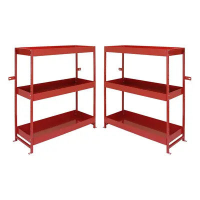 2 x Van Racking Metal Storage Shelves Steel Tool Shelving System Shelf Units