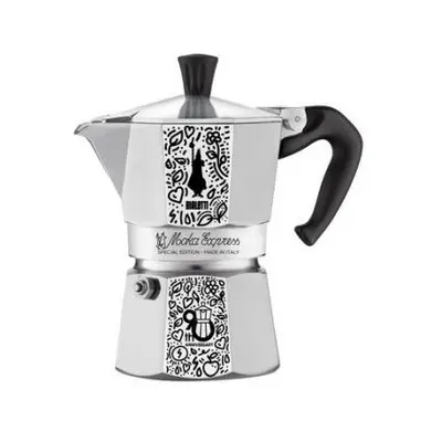 Bialetti Moka Express 90th Anniversary Moka pot 0.13 Black, Silver, White