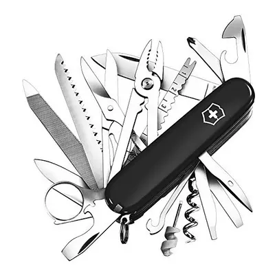 Swiss Champ Swiss Army Pocket Knife Medium Multi Tool Functions Blade Scissors Black