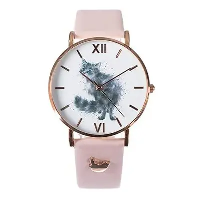 Wrendale Designs Cat Watch Glamour Puss Pink Vegan Strap