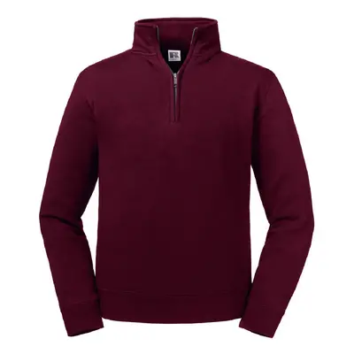 (XS, Burgundy) Russell Mens Authentic Quarter Zip Sweatshirt