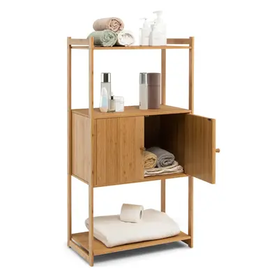 2 Tier Bamboo Bathroom Storage Cabinet Freestanding Cupboard