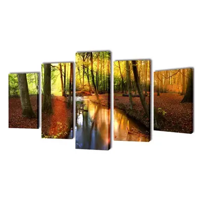 vidaXL Canvas Wall Print Set Forest x cm Poster Canvas Wall Art Print