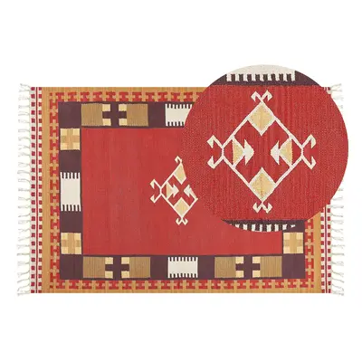 Cotton Kilim Area Rug x cm Multicolour PARAKAR