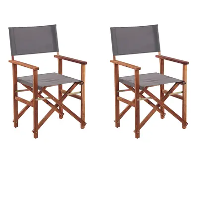 Set of Garden Chairs CINE Acacia Wood Grey