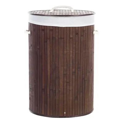 Bamboo Basket with Lid Dark Wood SANNAR