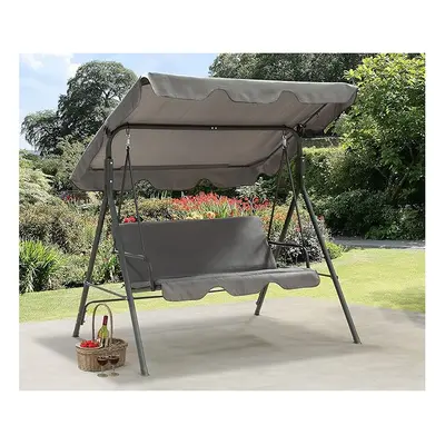 Garden Store Direct Seater Canopy Swing Chair Garden Rocking Bench Heavy Duty Patio Metal Seat w